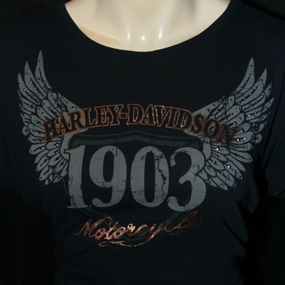 Harley-Davidson Rhinestone Top - Picture 2 of 6